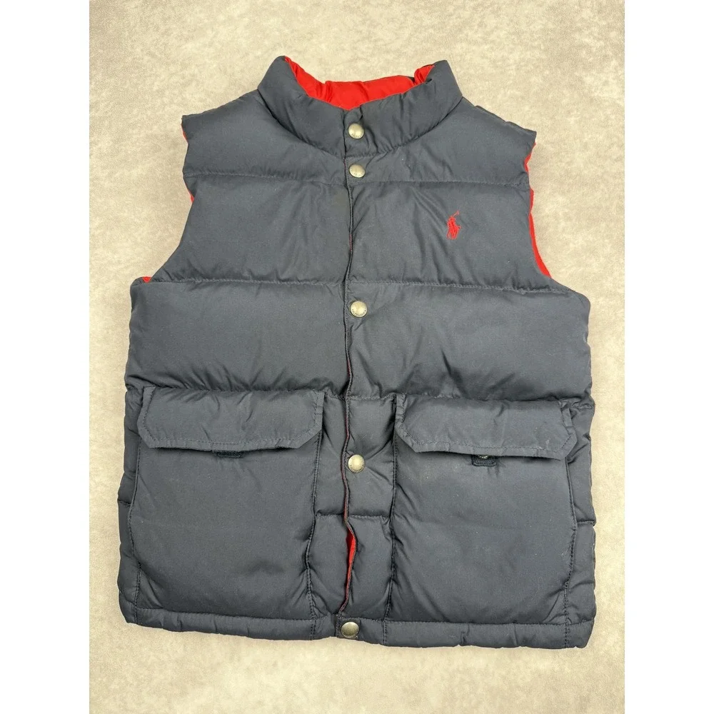 Polo Ralph‎ Lauren Puffer Vest Boys 7 Reversible Down Filled Jacket